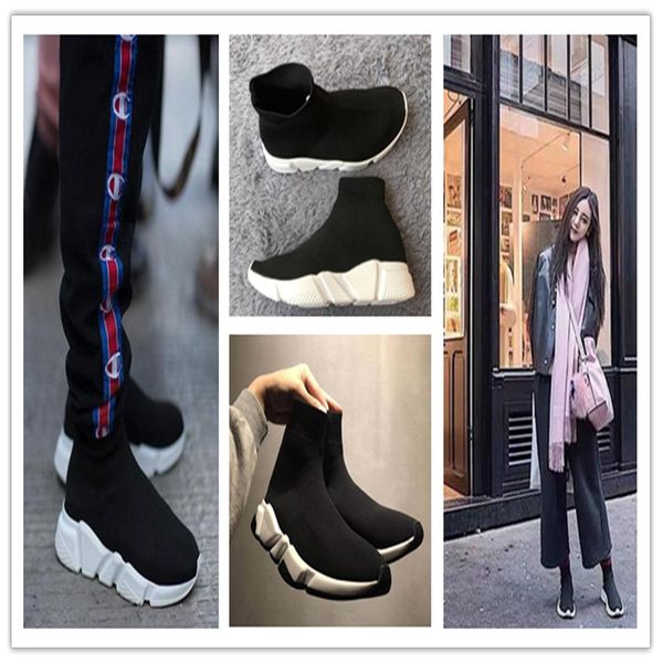 

balenciaga sock shoes luxury brand ​​runner модная обувь носок тройной черный сапоги красный плоский тренер мужчины женщины повседневная об, Black