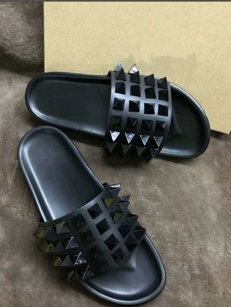 

донна ногтей плоским дизайнерские тапочки ивы ногтей обувь мягкое дно резиновые тапочки мужские, Black