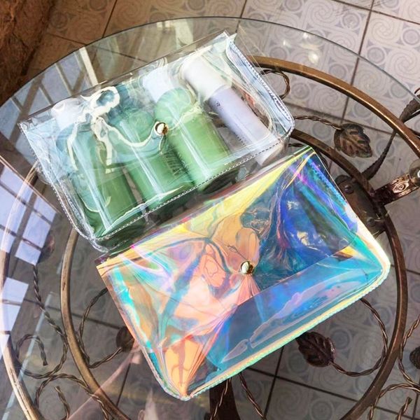 

cosmetic bags & cases 2021 ladies bag transparent pcv seven color storage gift women's