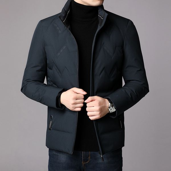 

winter new leisure fashion men's down jacket short stand collar men's down coat men yxt-hyd-9003, Black