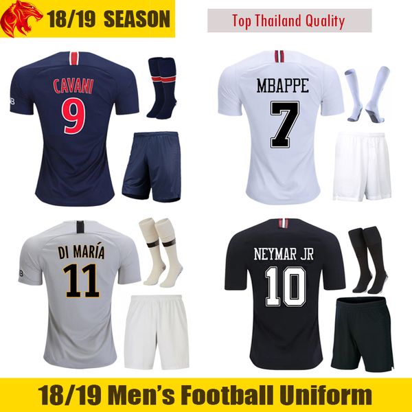 

18 19 MBAPPE Football Uniforms VERRATTI 2018 2019 T.SILVA CAVANI Soccer Sets WEAH DI MARIA Football Kits