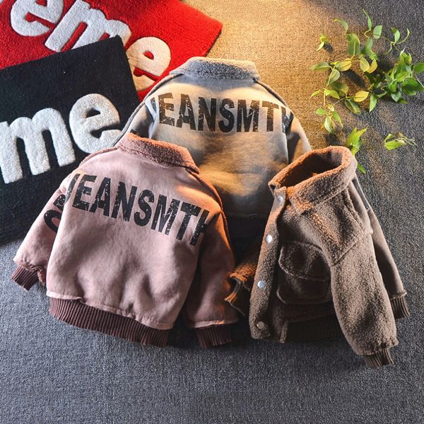 

baby jackets children outerwear for autumn winter boys girls jacket thick warmer suede kids coat fashion toddler clothing gifts, Blue;gray