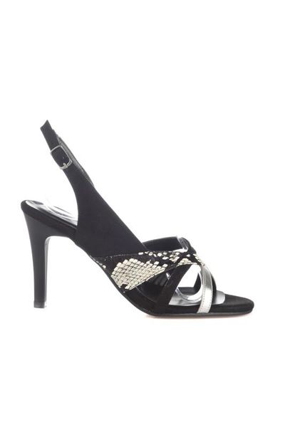 

trendyol snake detailed suede women 's classic high-heeled shoes takss20to0401, Black