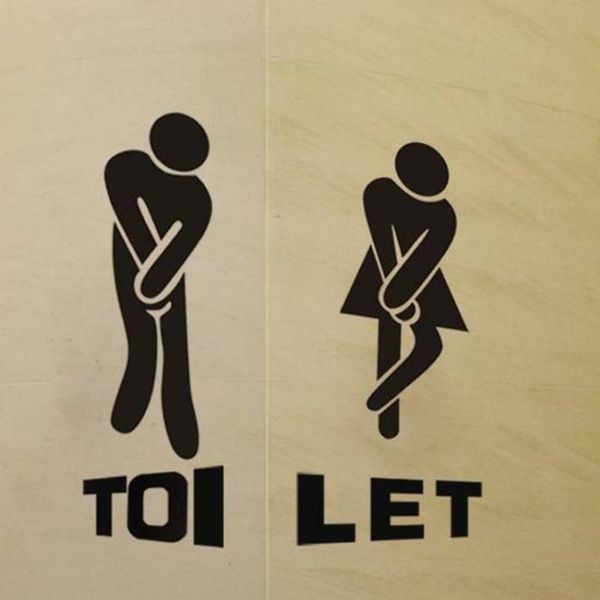 

removable pvc door decoration bathroom restaurant easy apply home man woman pattern toilet entrance wall sticker