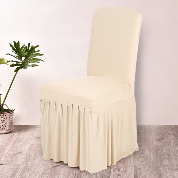 

pleated solid color ruffled stretchable removable washable dining chair cover spandex seats slipcover wedding l dining room