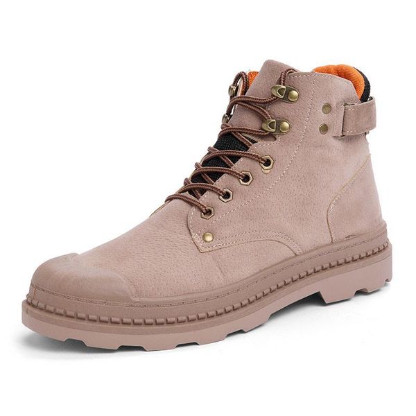 

mens boots casual cow suede autumn winter shoes men ankle boots lace-up men shoes low heels martin boots 39-44, Black