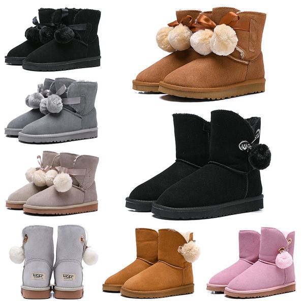 

Hotsale Fashion Luxury Designer Women Boots Australia Snow Boots WGG Brown Black Bailey Hairball Bow Tie Ankle Knee Winter Boot 36-41