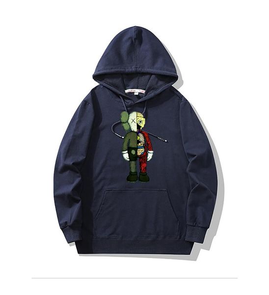 

kaws trend mens hoodie mans womens designer brand hoodie large size 6xl fat hoodie luxury cartoon warm kaws winter sweatshirt, Black