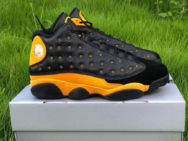 

13 oregon ducks collaboration athletic basketball shoes black yellow fashion chaussures sports trainers sneakers