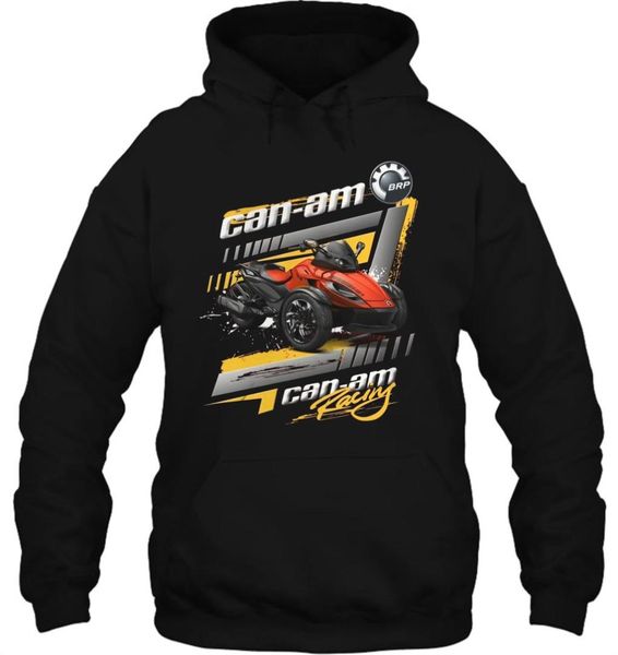 

men hoodie can am brp racing tee women streetwear, Black