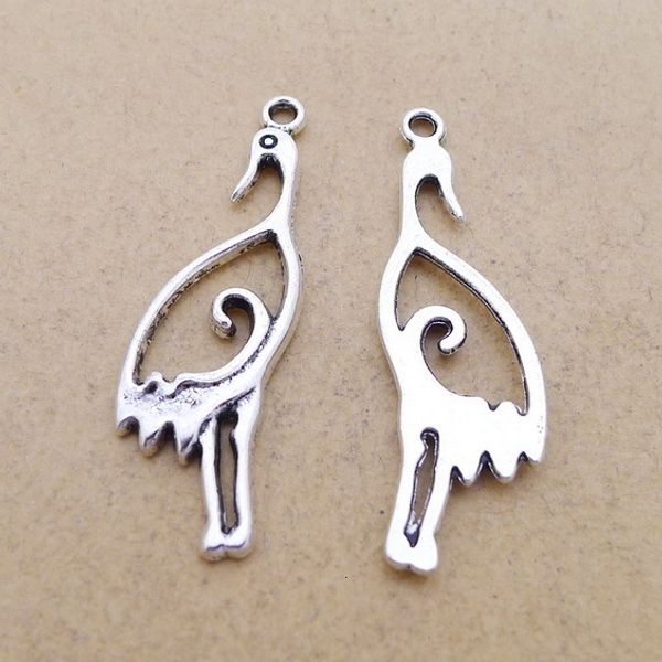 

a6146 ancient silver 50/ package alloy red-crowned crane ornaments parts diy ornaments parts 2 g, Bronze;silver