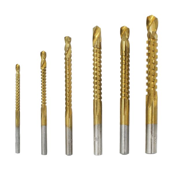 

6 pcs twist drill saw drill set high speed steel carpentry multi-function set professional twist bit