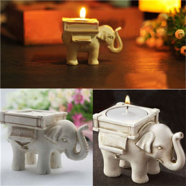

1шт бежевый ретро слон чай свет подсвечники слоновая кость свадьба декор подсвечник подсвечники