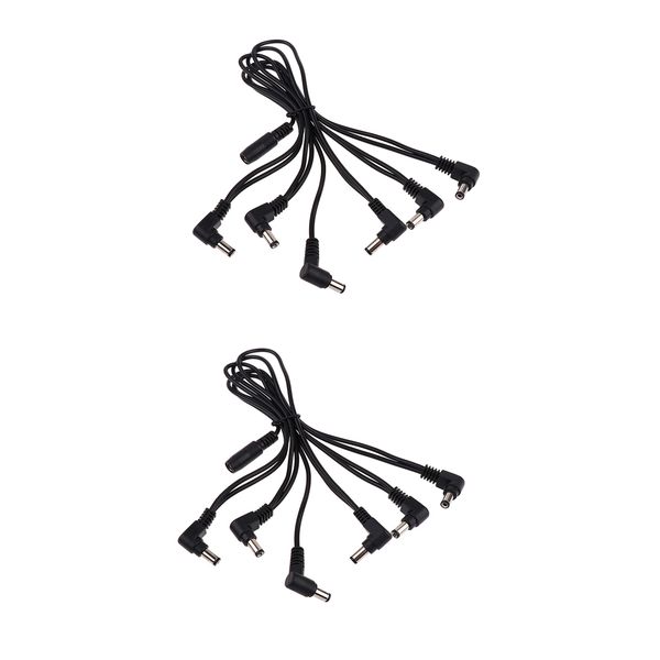 

2x6 way electric guitar effect pedals splitter adapter 9v power cable