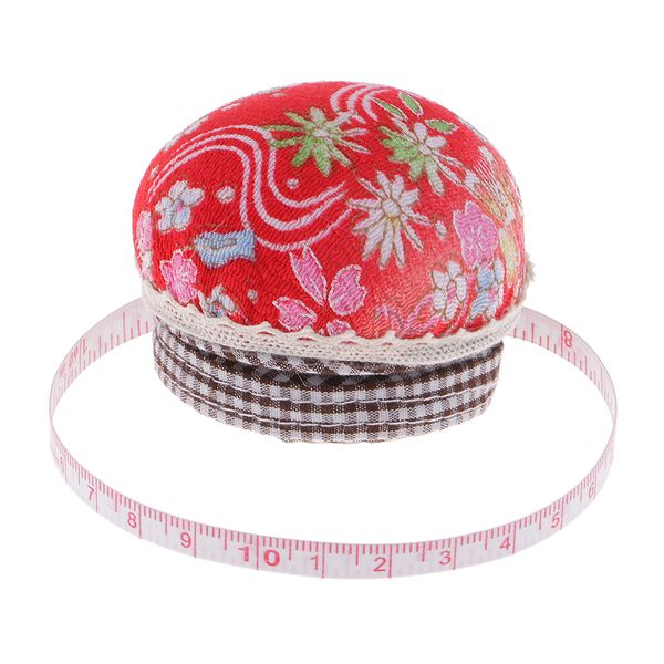 

cute half round pin cushion with 1.5m tape, special design, needle storage holder for sewing work, Black