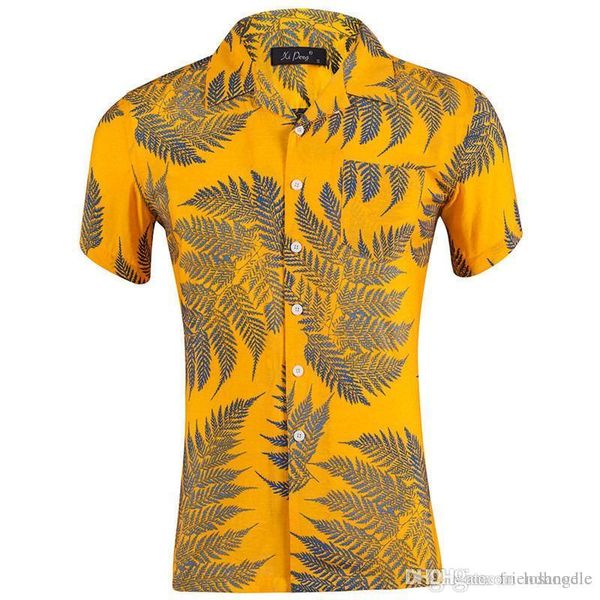 

summer hawaii отворотом шеи мужские рубашки листьев печатается с коротким рукавом свободные мужские праздники tops, White;black