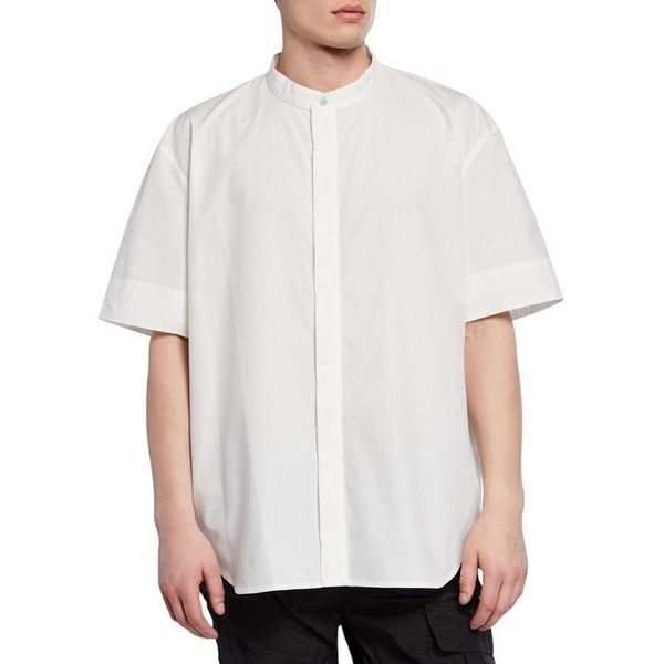

19ss fog fear of god stand collar t shirt summer breathable solid t-shirt men women simple street tee fashion new shirt casual tee hfymtx545, White;black