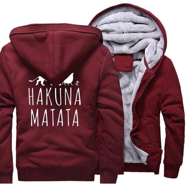 

hakuna matata letter print streetwear hoodies men 2017 new arrival sweatshirts harajuku brand thick tracksuit casual men's hoody, Black