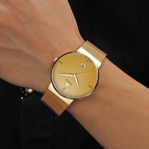 

men watches wwoor gold diamond minimalist watch men 2019 waterproof golden male wristwatch watches 2019, Slivery;brown