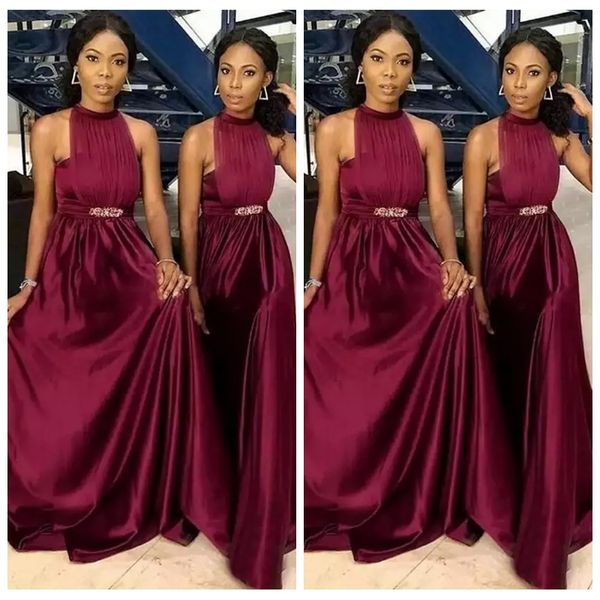 

burgundy sheath high neck african black girls prom dresses vestidos de fiesta long arabic evening formal dresses plus size 2019 vestidos de