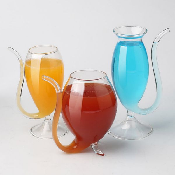 

fashionable wine whiskey glass heat resistant vampire glass sucking juice cocktail wine milk tea wine cup with drinking tube straw