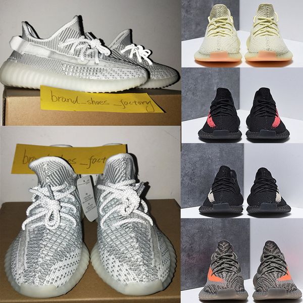 

(receipt+bag+box+stock X lable) Kanye west Static v2 shoes reflective sneaker designer shoes men V2 run shoe man sneakers woman boot