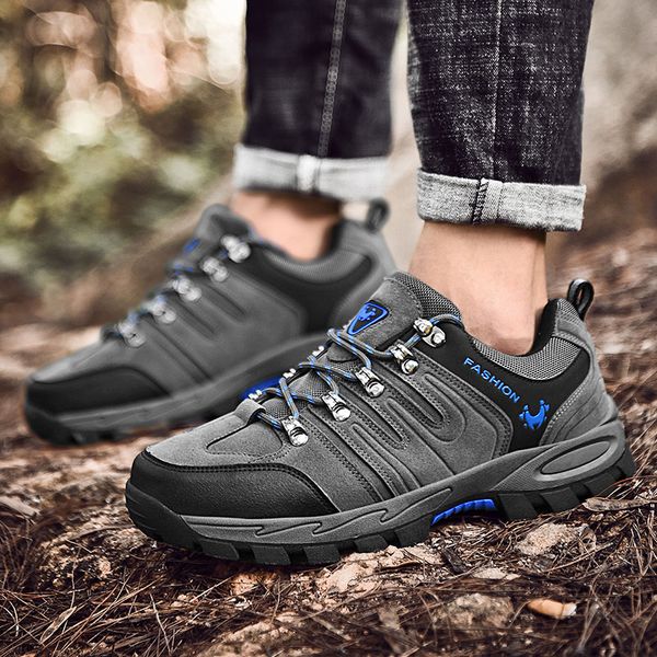 

spring/autumn men hiking shoes anti slip men sport shoes plus size walking mens comfortable outdoors brand shoe khaki