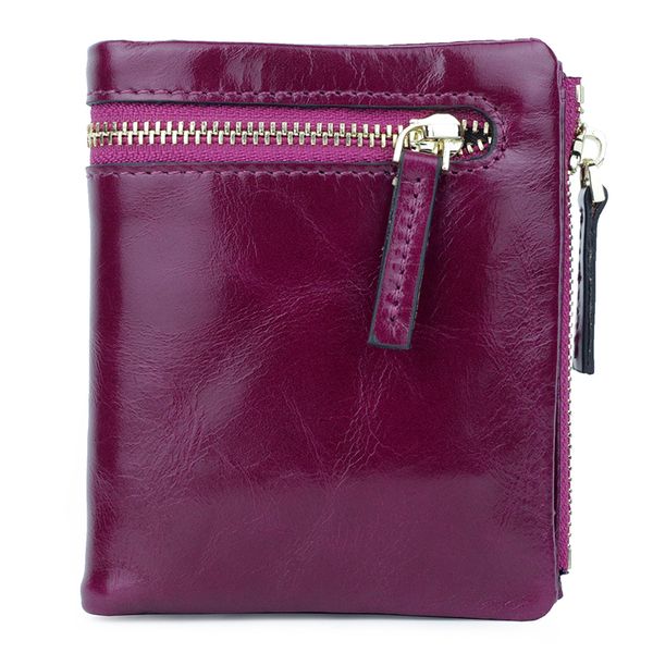 

new arrivals minimalist soft purses genuine oil waxing leather european and american style women wallet vintage coin purses, Red;black