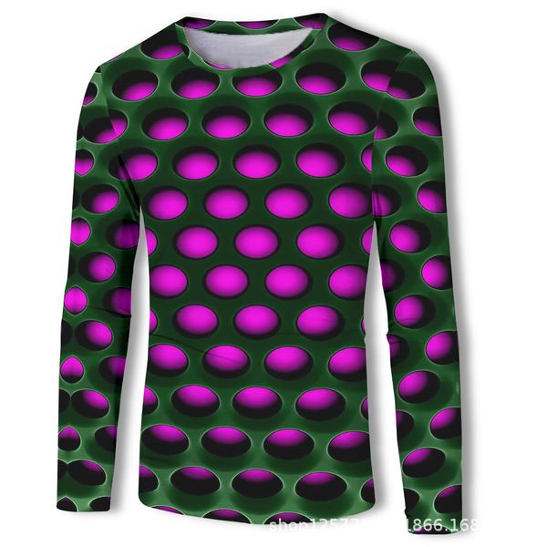

mens designer trend autumn long sleeve 3d digital printed t-shirt, White;black