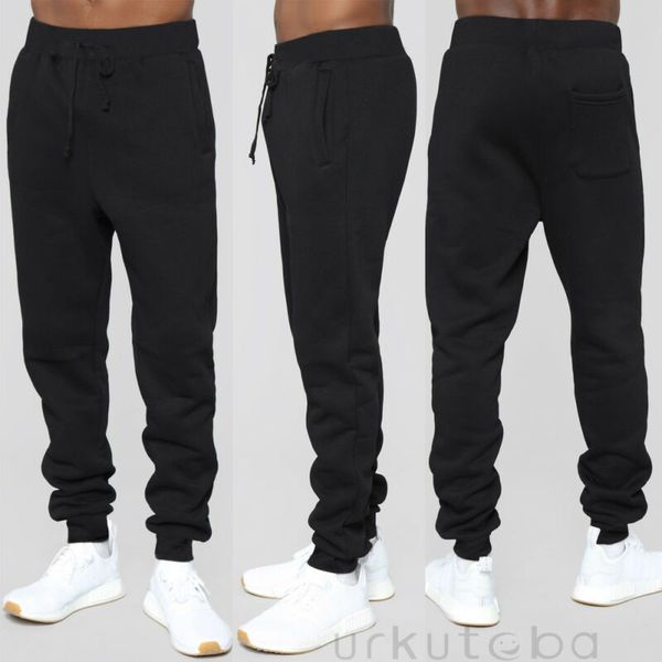 

new fashion mens sport high waist trousers sweat pants jogging joggers tracksuit hiphop casual bottoms black red green