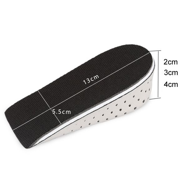 

1 pair insole heel lift insert shoe pad height increase slow rising cushion taller bvn66, Black