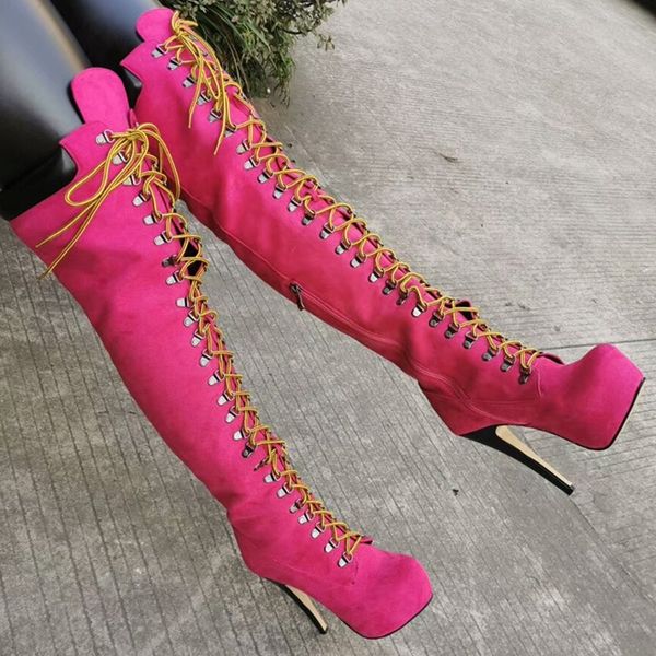 

shofoo shoes,elegant fashionable suede about 14.5cm high heel women's boots,, over-the-knee high women's boots, Black