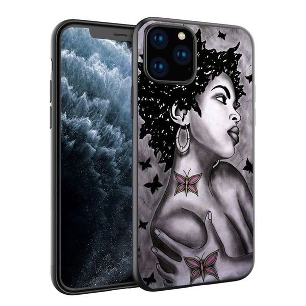 

fast shipping 2bunz melanin poppin mobile cover for iphone 11 pro phone case fashion black girl soft tpu phone cover for samsung s10e