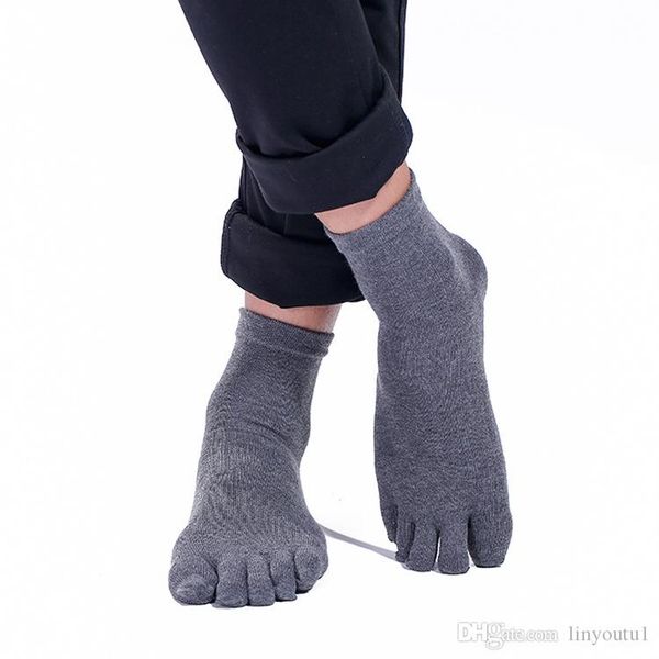 

5pair five finger style pure cotton toe sock sports running 5 colors fashion solid autumn winter warm socks, Black