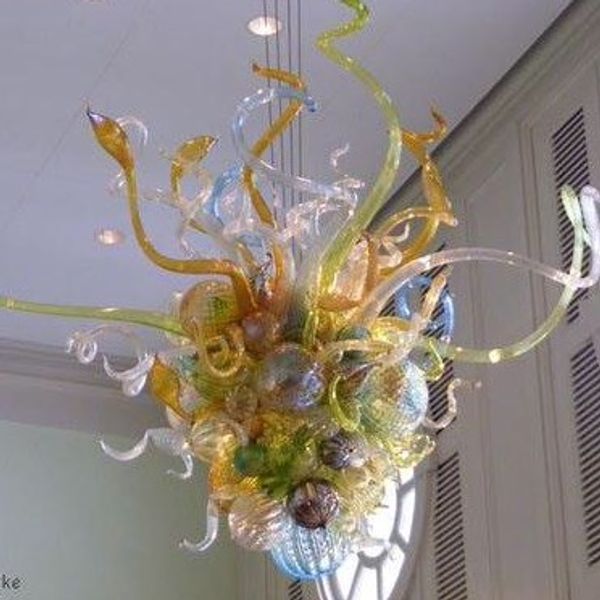 

110v/120v art light modern style high ceiling blown glass pendant chandelier