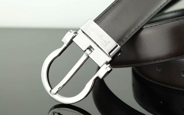 

2019#22luxury belt smooth buckle belts brand designer belt casual fashion men's and women's cowhide belt, Black;brown