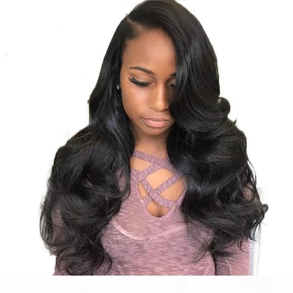 

360 frontal full lace human hair wigs pre plucked with baby hair glueless brazilian virgin loose wave 360 lacefront wig for black women, Black;brown