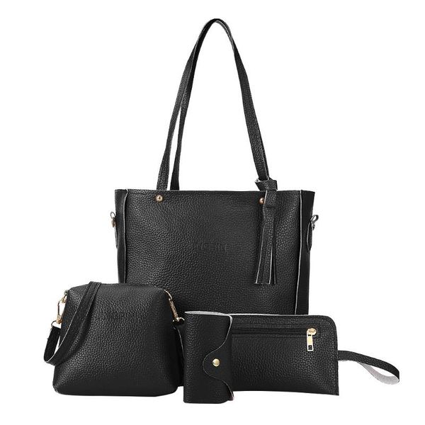 

fashion women's handbags 4 pcs/set composite bags handbag women shoulder bags female totes wallet large capacity crossbody