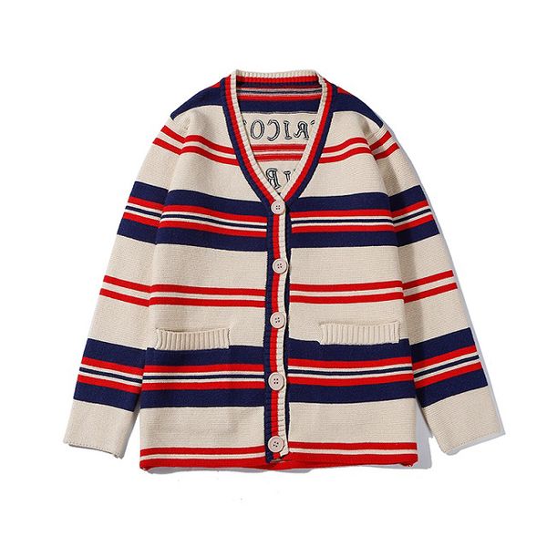

для женщин дизайнер вязать кардиган марка свитера для девочек stripe pattern tops casual brithsh стиль осень одежда для студентов размер -2, White;black