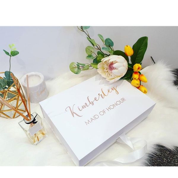 

personalised bridesmaid proposal box name decal, giftbox decal, will you be my bridesmaid, wedding, birthday, maid of honor gift