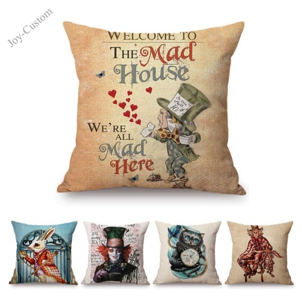

18" alice in wonderland quotes fairy tale baby girl cute home decorative sofa throw pillow case kids room chair cushion cover