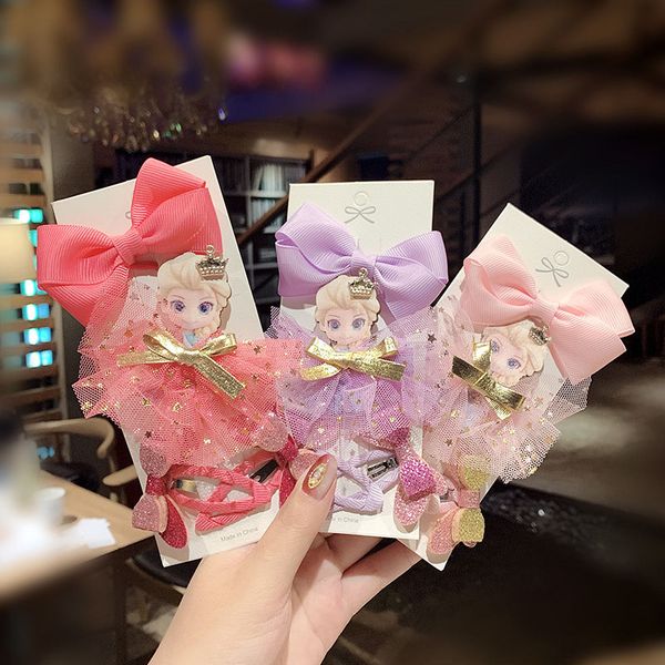 Baby Headwear Cute Hair Clips Accessories Princess Children Hair Clip 4Pcs//set