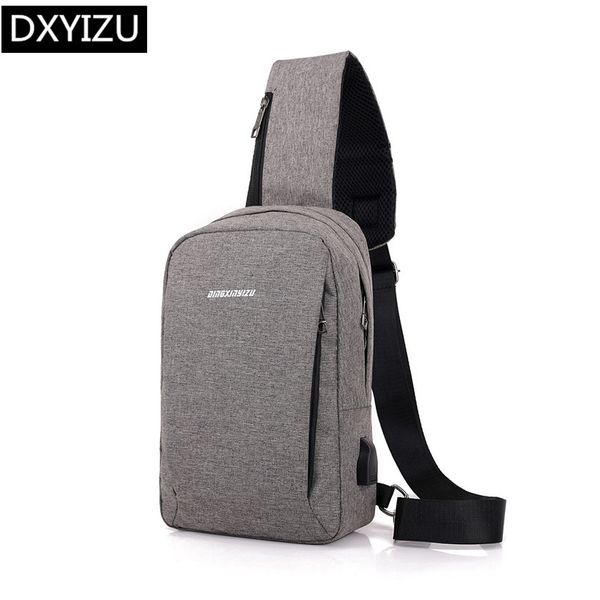 

dingxinyizu male mini cross body bags boys small one shoulder chest bag usb charge sling travel bag pack men messenger bags