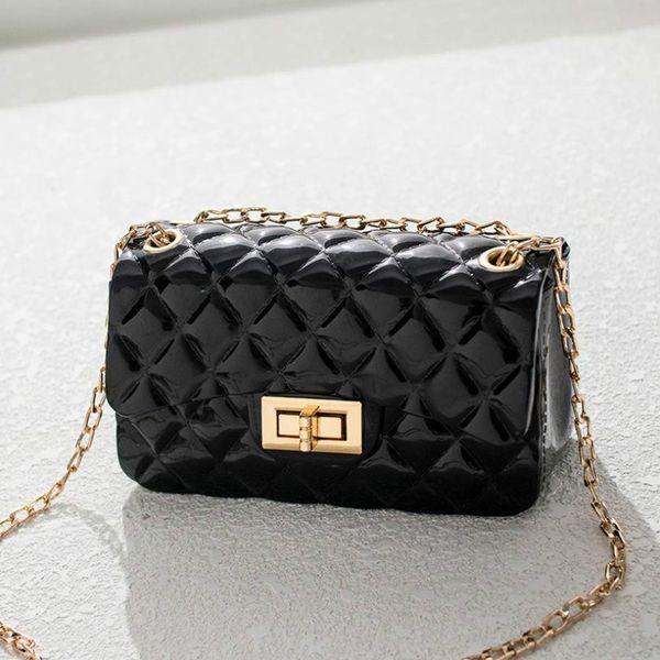 

new women's bag solid lock small square bag single shoulder newset messenger bag chain small bags