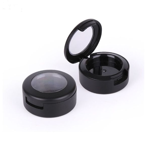 Dia 26mm Ombretto Compatto Nero opaco Palette di ombretti piccoli Contenitore cosmetico vuoto Scatola di imballaggio per rossetto rotondo 50 PZ