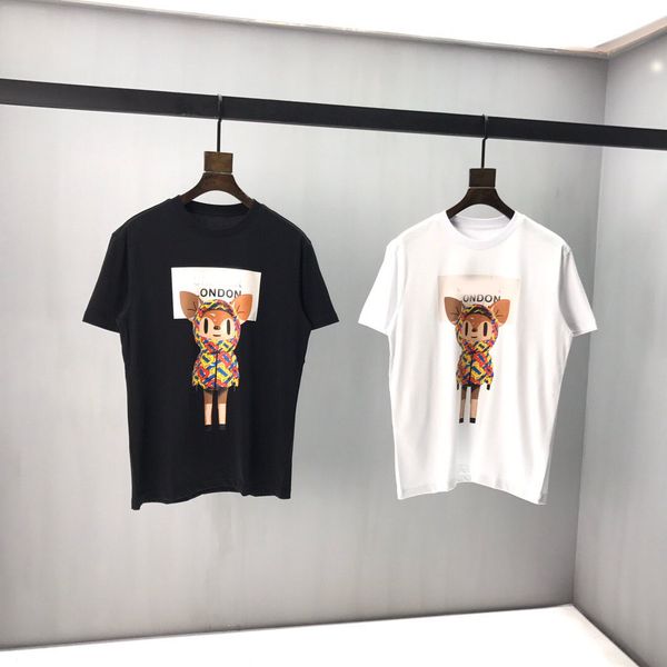 

the beginning of spring 2020 new color block letter brand short sleeve tee black and white double thread thin cotton fabric kk18