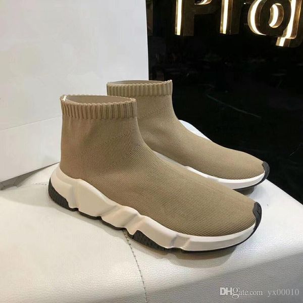 

good quality red yellow speed trainer casual shoe man woman sock boots with box stretch-knit casual boots race runner sneak fz18072628, Black