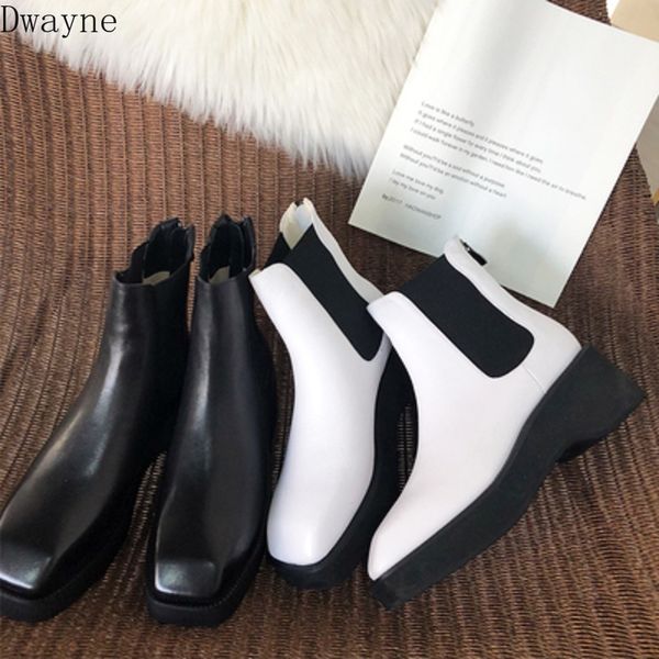 

fengfan with the same boots women's autumn 2019 new ins boots short tube back zipper white thick bottom, Black