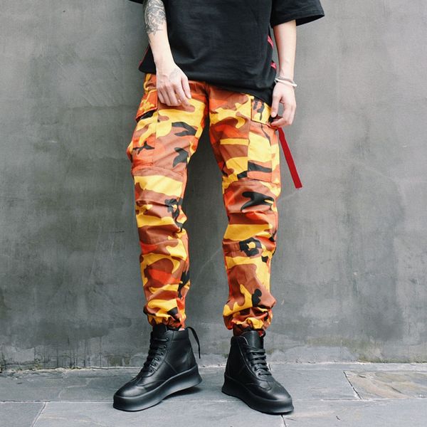 

2018 mens fashion camo cargo pants, Black