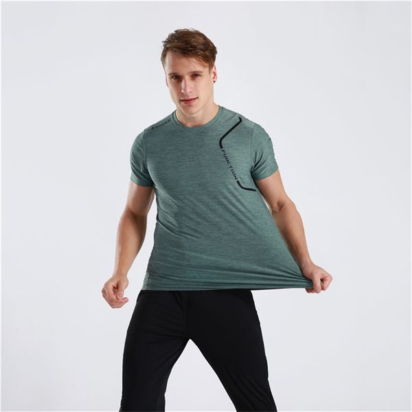 

men runing tshirt casual slim short sleeve basic tee stretch t-shirt fitness compression sport shirt men gym training, Black;blue